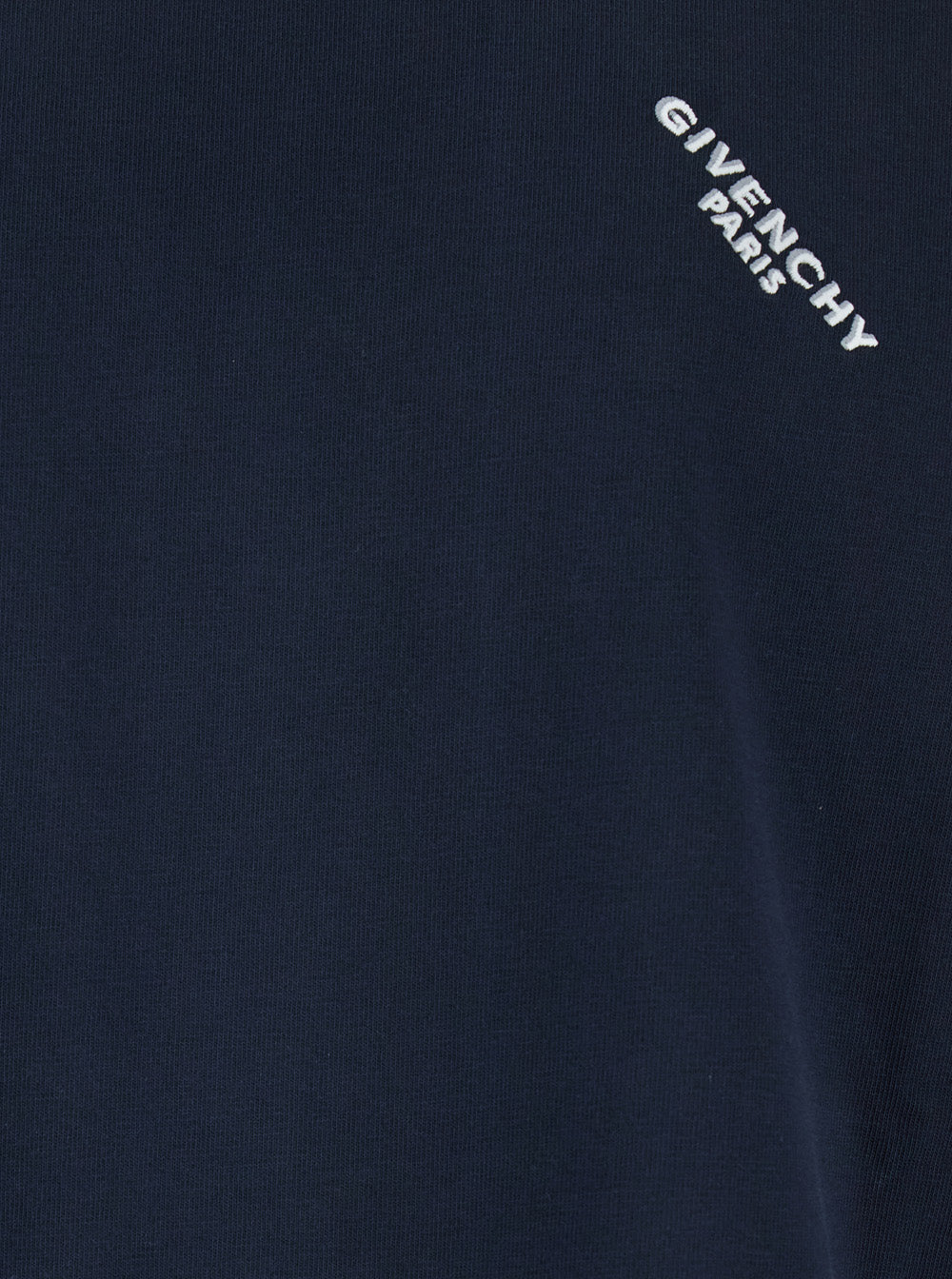 Givenchy Men Blue T-Shirt With Diagonal Embroidered Logo In Cotton Man