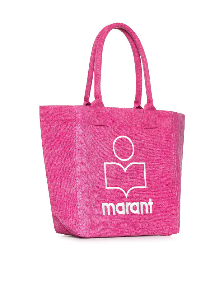 Isabel Marant Women Small Yenky Bag In Faded-Effect Cotton With Logo
