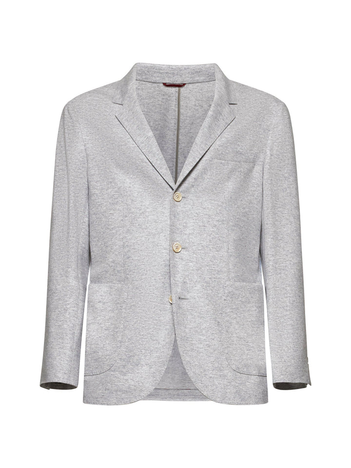 Brunello Cucinelli Men Grey Cashmere Blazer By Brunello Cucinelli