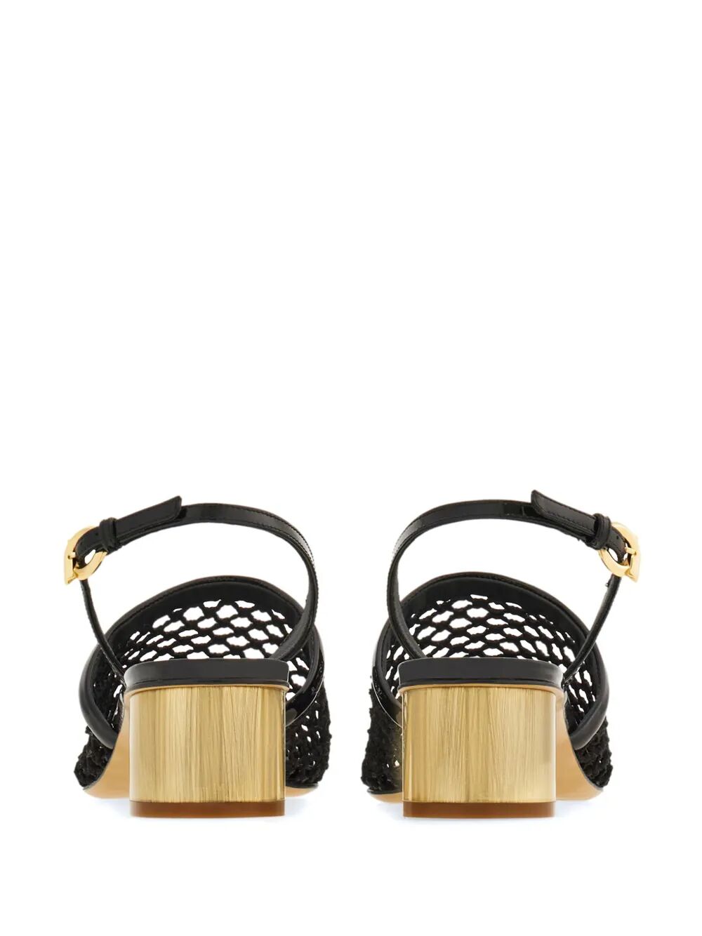 Ferragamo Women Kay 40 Mesh And Leather Slingback