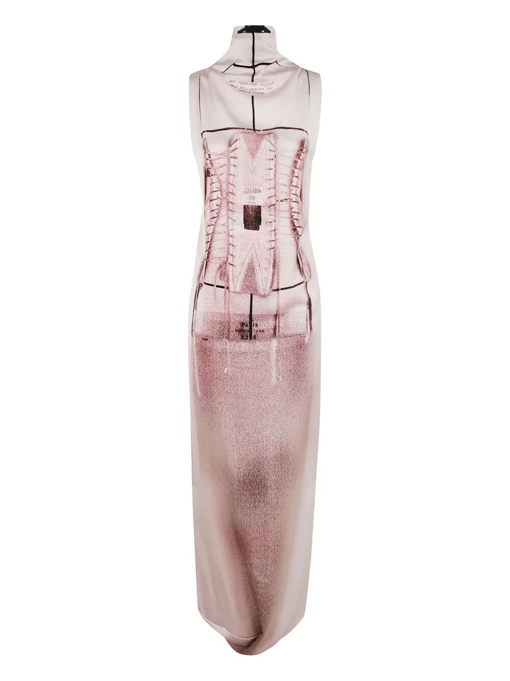 Jean Paul Gaultier Women Draped Long Dress With Trompe L`Œil Print