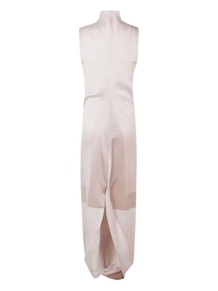 Jean Paul Gaultier Women Draped Long Dress With Trompe L`Œil Print