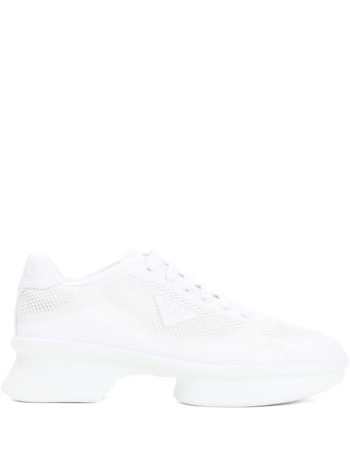 Prada Women Mesh And Re-Nylon Sneakers