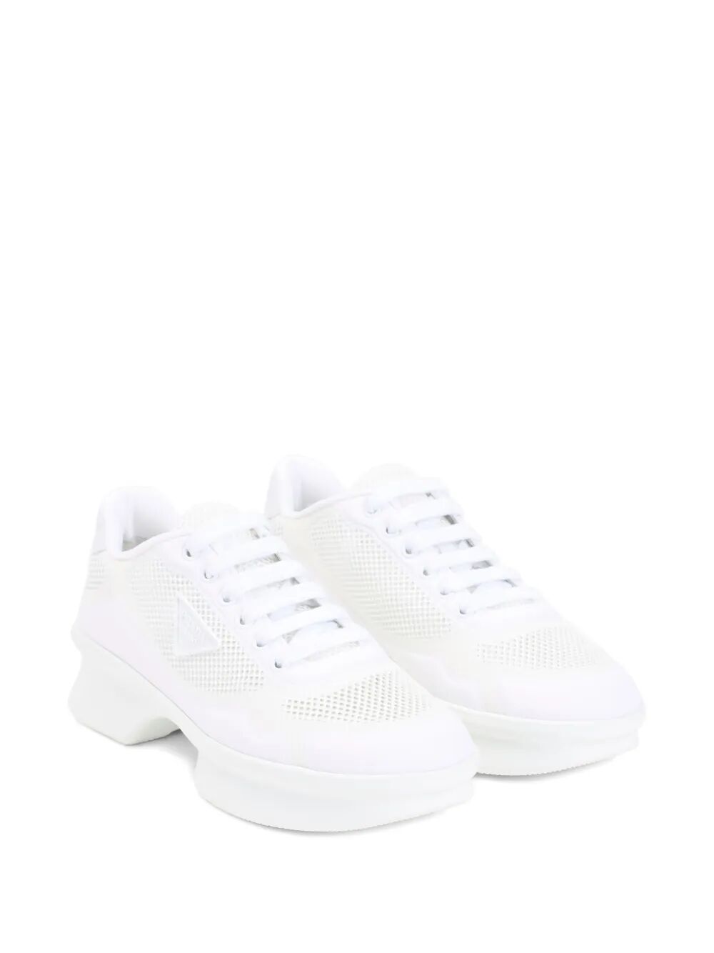 Prada Women Mesh And Re-Nylon Sneakers