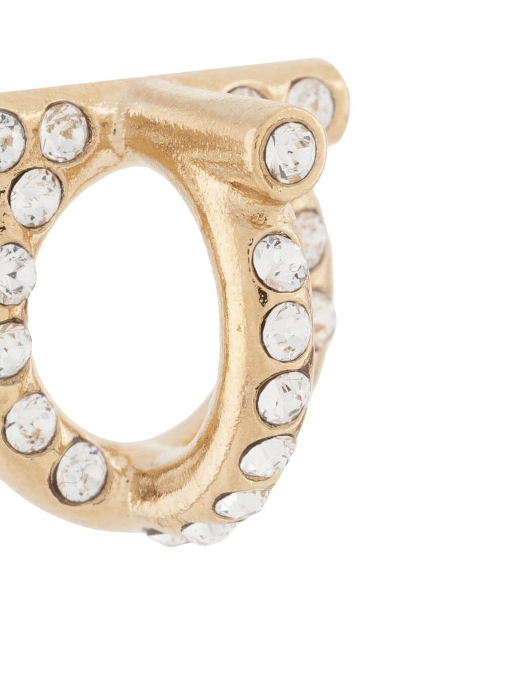 Ferragamo Women Gancini 3D Earrings With Crystals