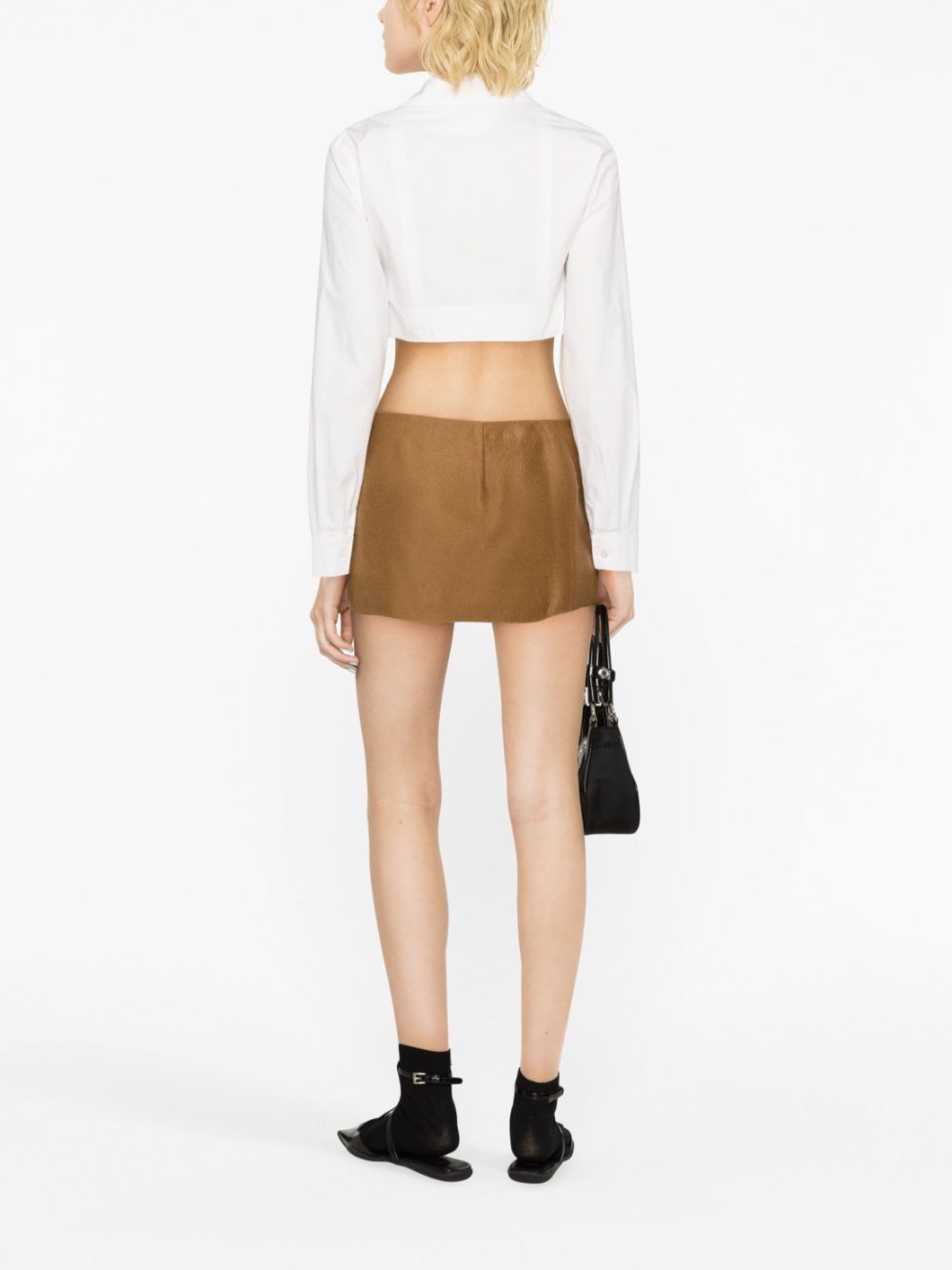 Prada Women Wraparound Cashmere Miniskirt