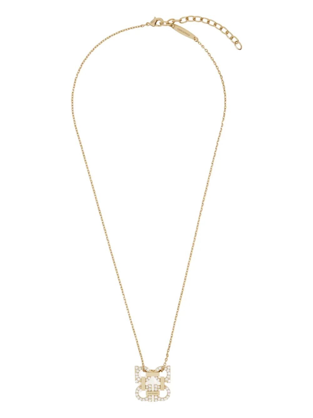 Ferragamo Women Crystal Embellished Four Gancini Pendant Necklace