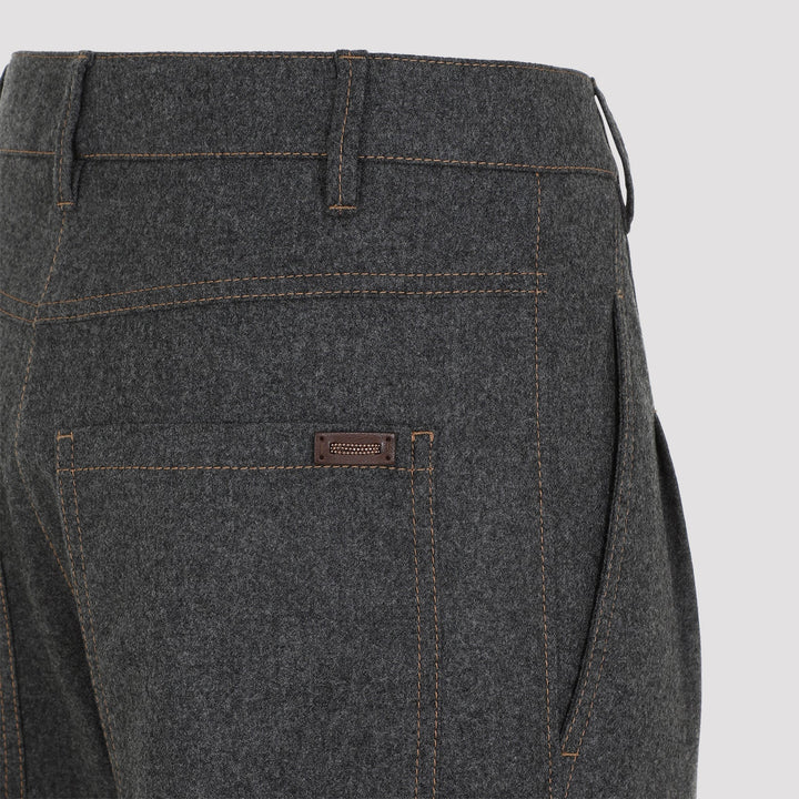 Brunello Cucinelli Cropped Flannel Pants Women