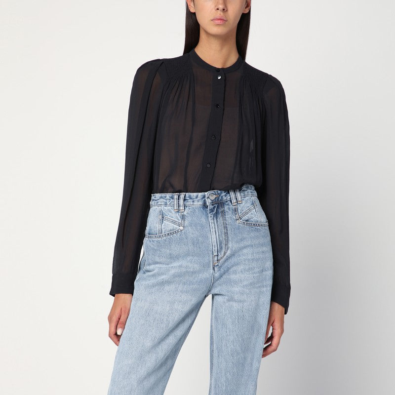 Isabel Marant Étoile Black Noeline Blouse In Viscose Crêpe Women