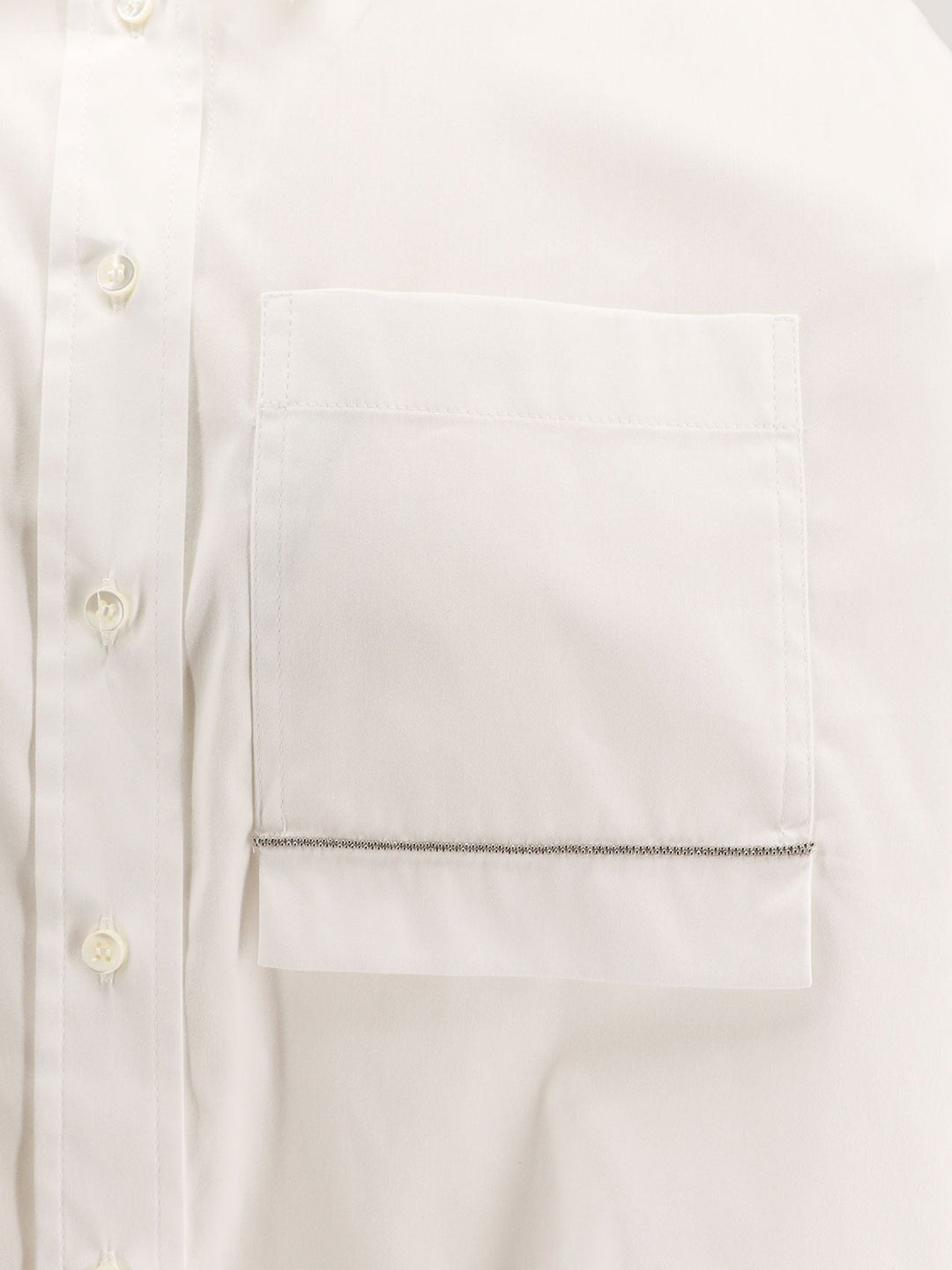 Brunello Cucinelli Women Cotton Blend Shirt With Monili Detail