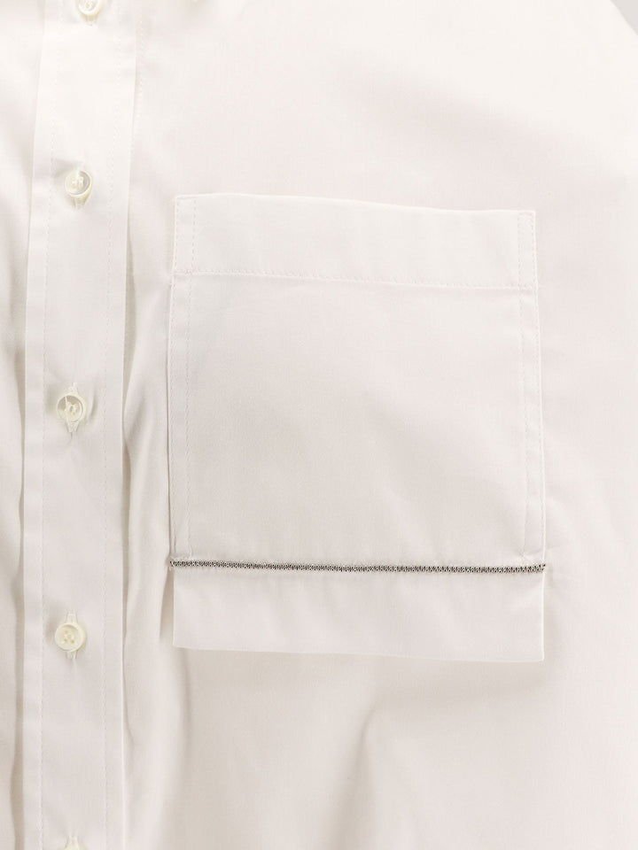 Brunello Cucinelli Women Cotton Blend Shirt With Monili Detail