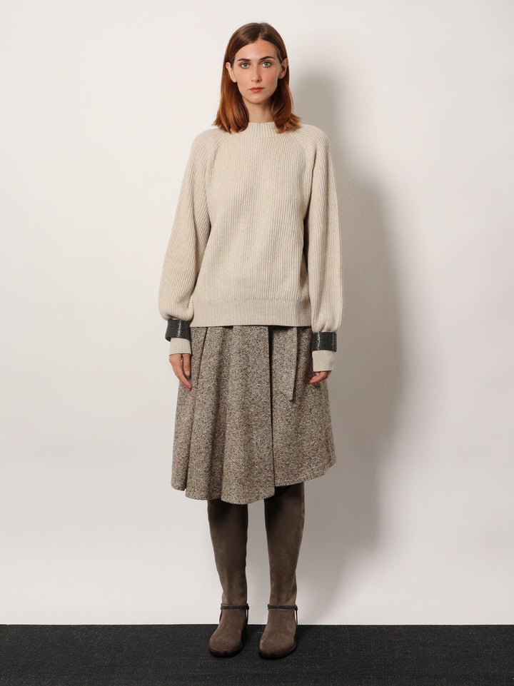 Brunello Cucinelli Women Cashmere Sweater With Removable Cuffs