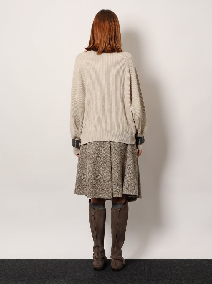 Brunello Cucinelli Women Cashmere Sweater With Removable Cuffs