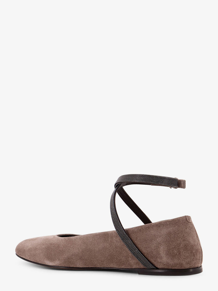 Brunello Cucinelli Women Suede Ballerinas With Monili Detail