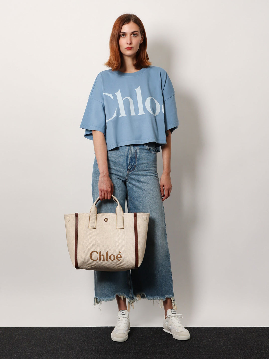 Chloe' Women Chloe Carry Canvas Shoulder Bag With Logo Embroidery