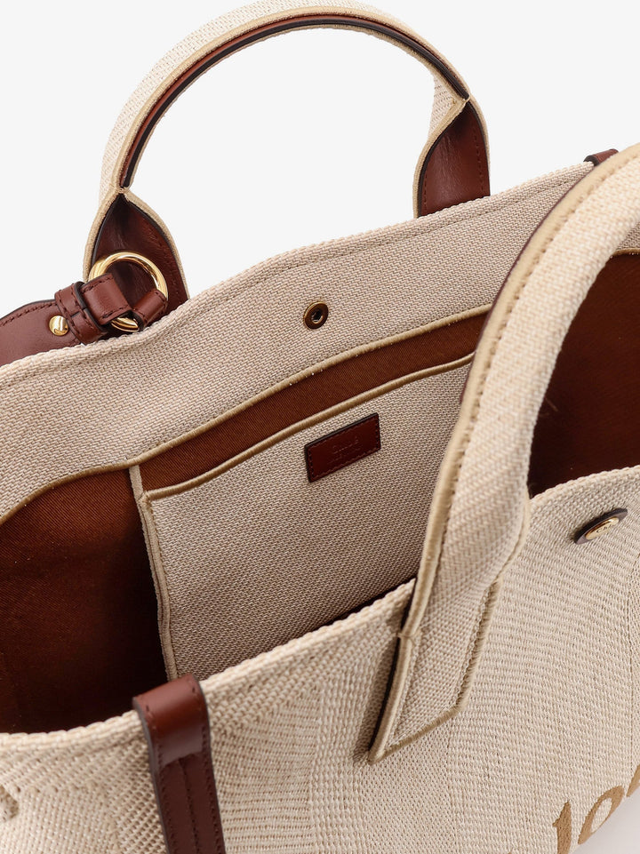 Chloe' Women Chloe Carry Canvas Shoulder Bag With Logo Embroidery