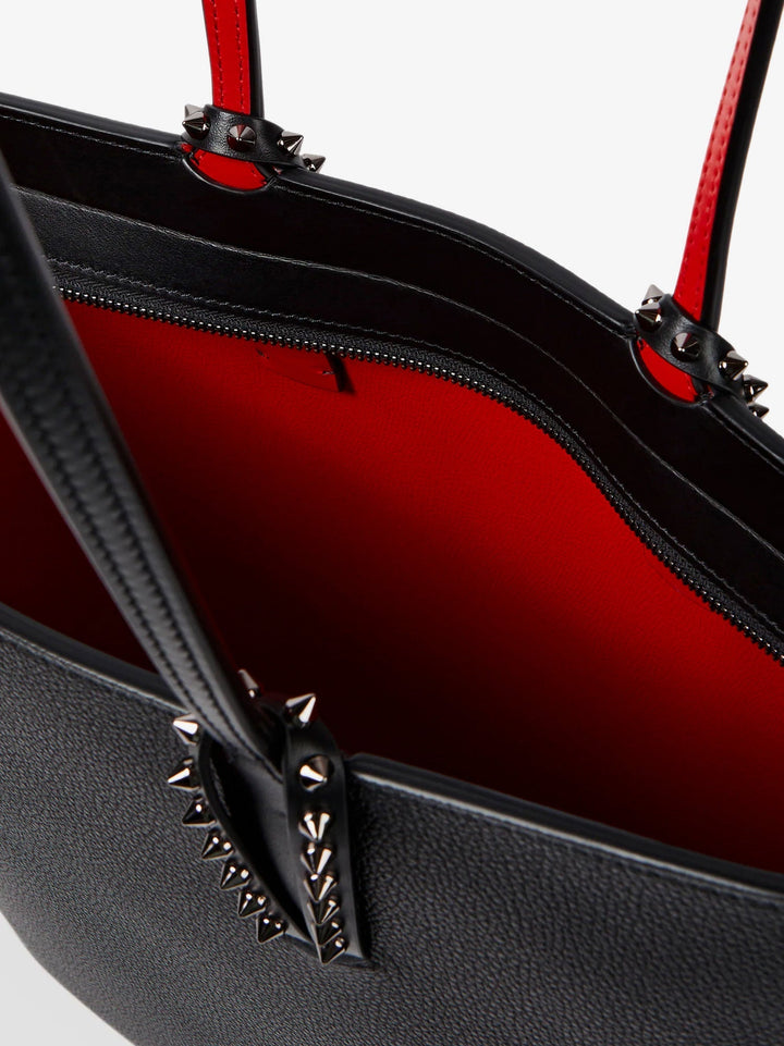 Christian Louboutin Women Cabata Leather Shoulder Bag With Studs