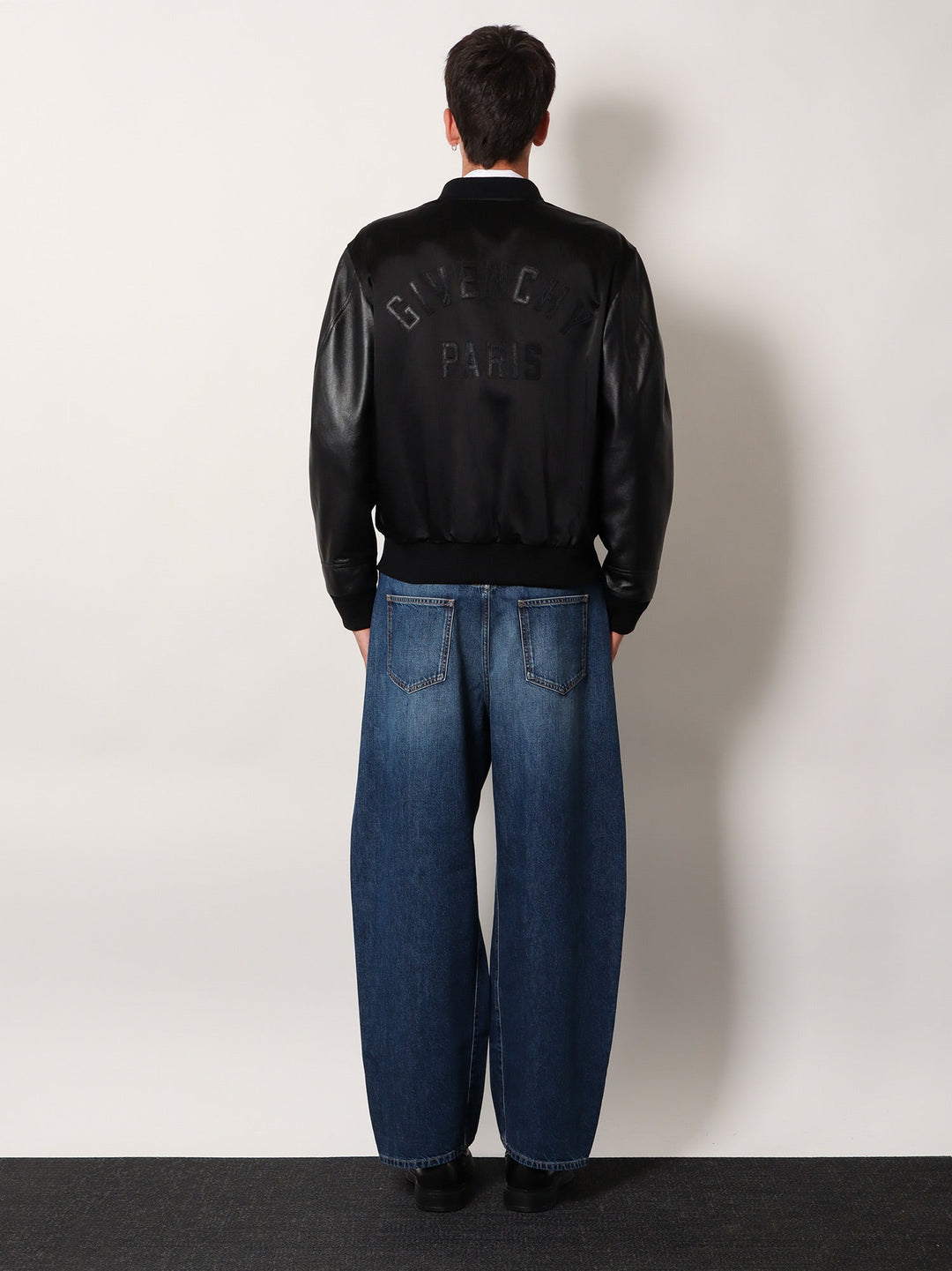 Givenchy Men Cotton And Nylon Jacket With Leather Sleeves