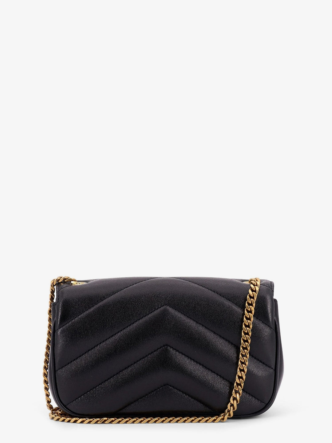 Saint Laurent Women Loulou Mini Leather Shoulder Bag With Chevron Stitchings