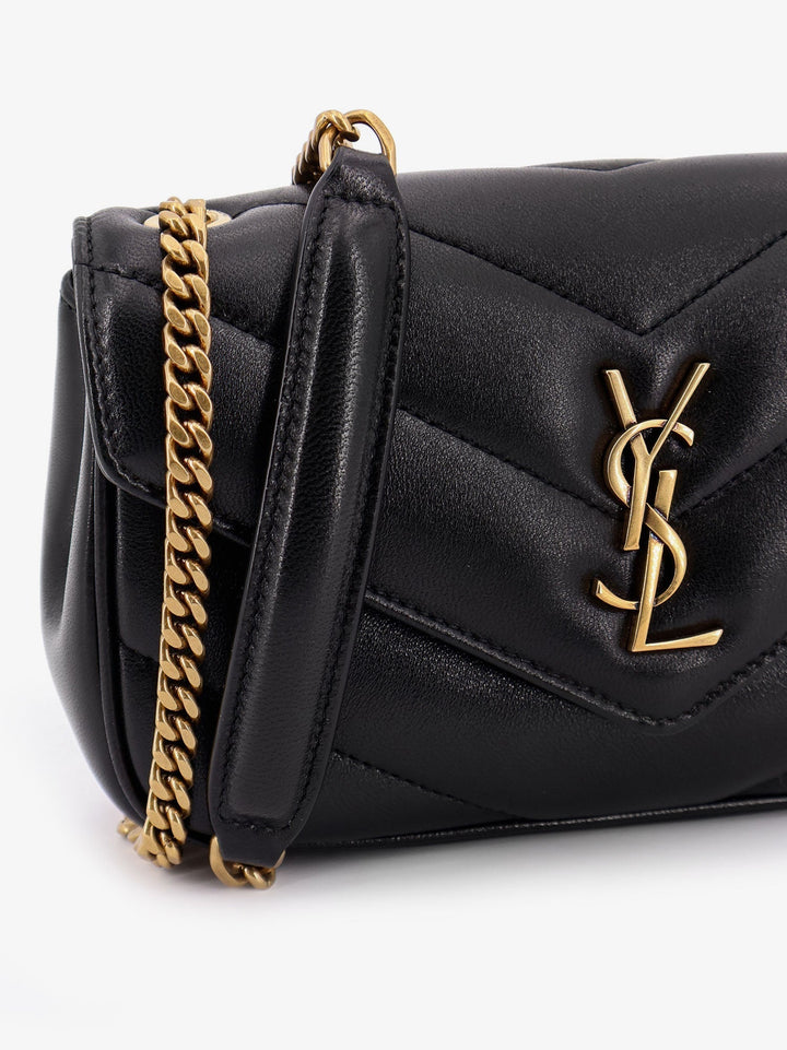 Saint Laurent Women Loulou Mini Leather Shoulder Bag With Chevron Stitchings