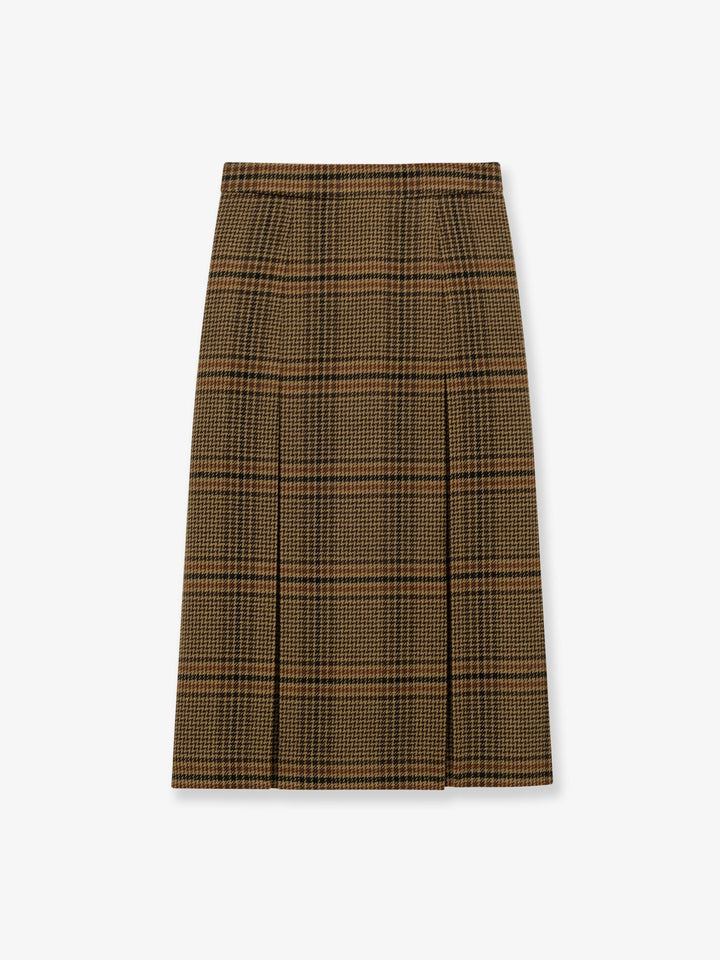 Saint Laurent Women Prince Of Wales Certified Virgin Wool Skirt