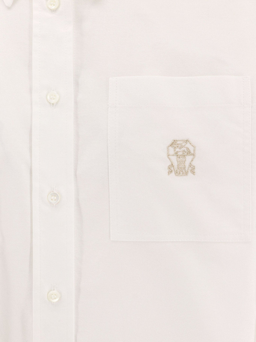 Brunello Cucinelli Women Cotton Shirt With Logo Embroidery