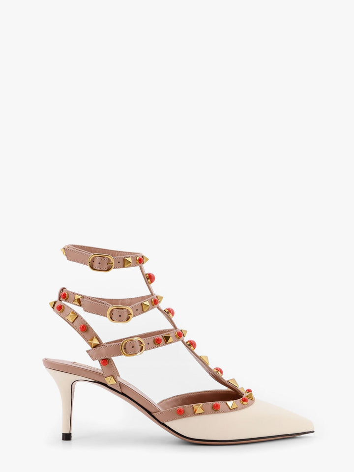 Valentino Garavani Women Rockstud Leather Slingback With Cabochon Stones