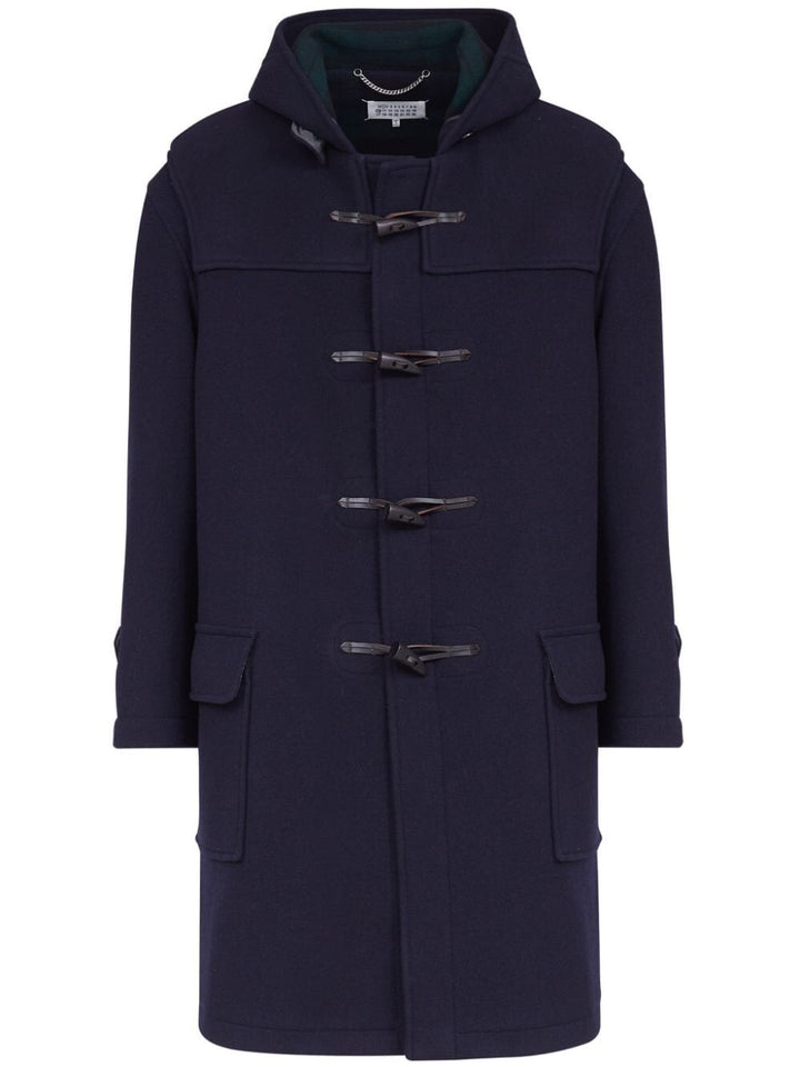 Maison Margiela Men Cappotto Con Alamari E Cappuccio