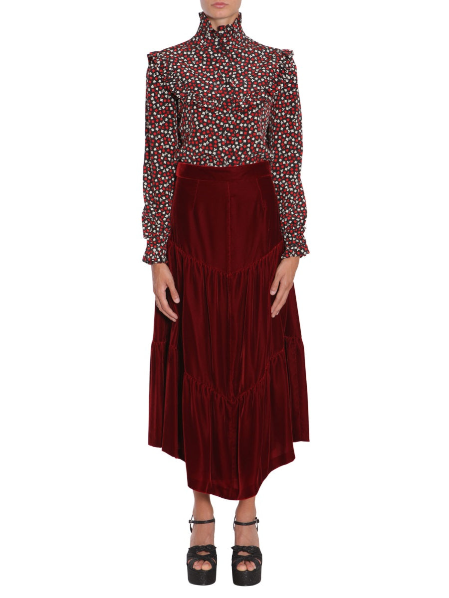 Saint Laurent Women Stand Up Collar Blouse