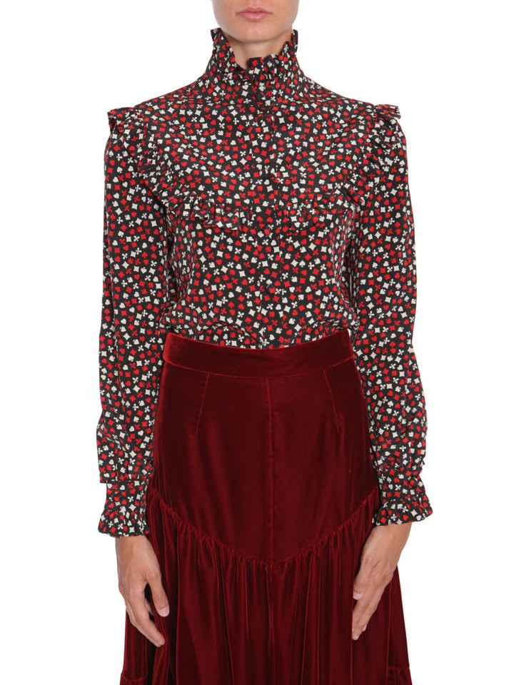 Saint Laurent Women Stand Up Collar Blouse