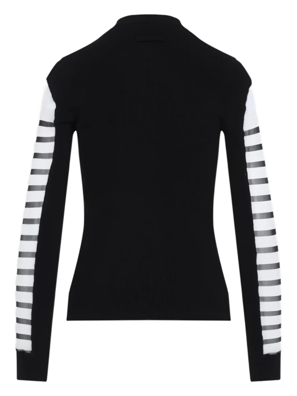 Jean Paul Gaultier Women Mix Mesh And Knit Long Sleeves Pullover Printed "Mariniere"