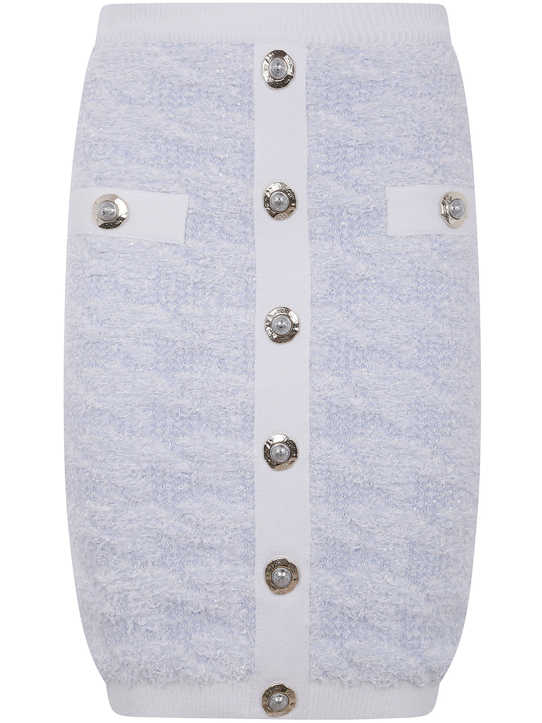 Balmain Women Buttoned Tweed Knee Lenght Skirt