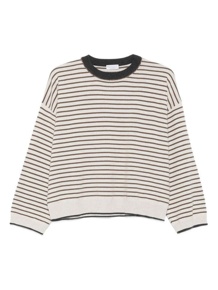Brunello Cucinelli Women Boatneck Stripes Sweater