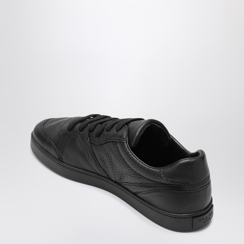 Prada Black Sneakers In Hammered Leather Men