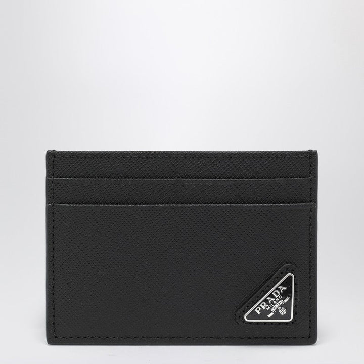 Prada Black Saffiano Card Holder With Logo Men