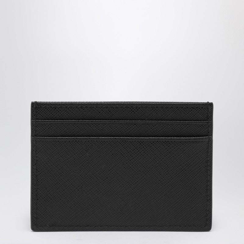 Prada Black Saffiano Card Holder With Logo Men
