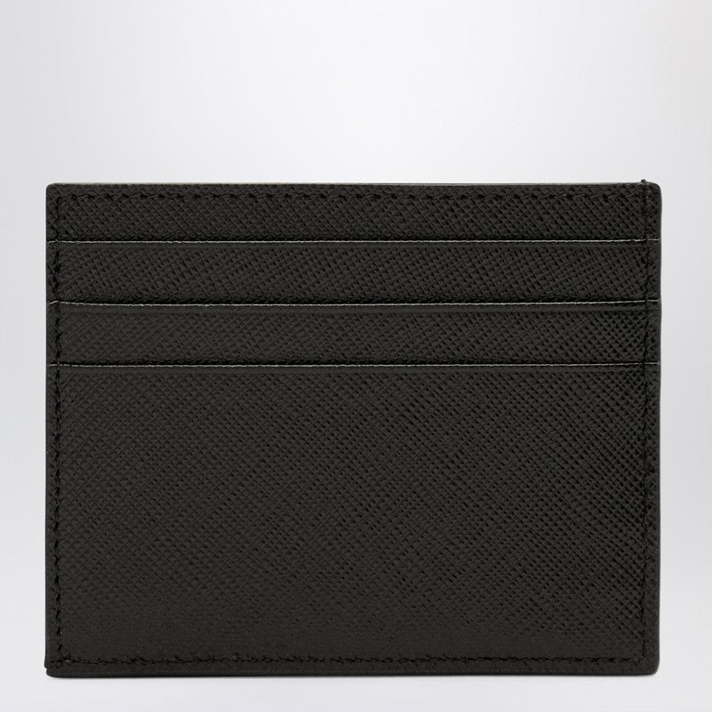 Prada Black Saffiano Leather Credit Card Holder Men