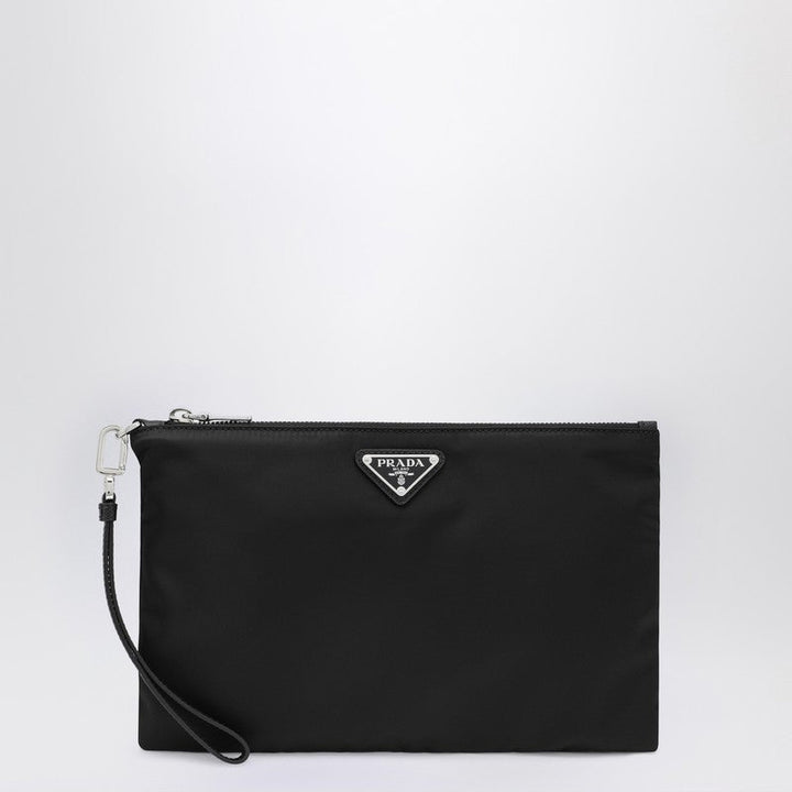 Prada Black Re-Nylon And Saffiano Pouch Men
