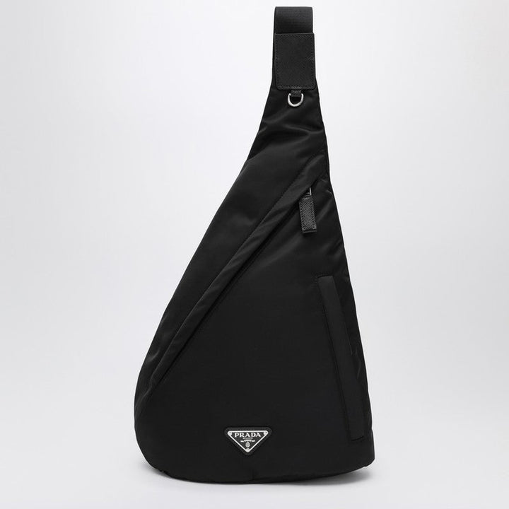 Prada Backpack In Re-Nylon And Black Leather Men