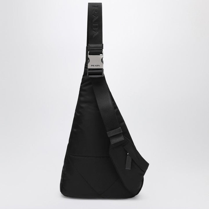 Prada Backpack In Re-Nylon And Black Leather Men