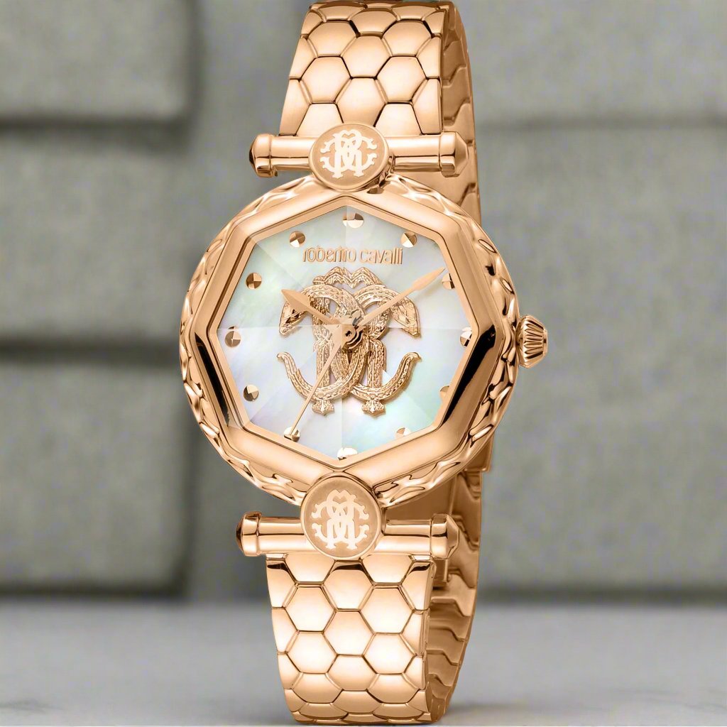 Roberto Cavalli By Franck Muller women's gold tone opaque dial Watches