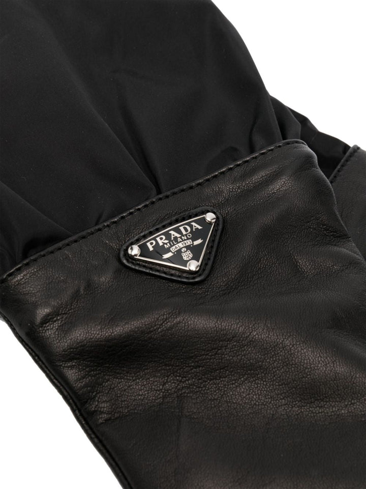 Prada Women Nylon And Leather Gloves