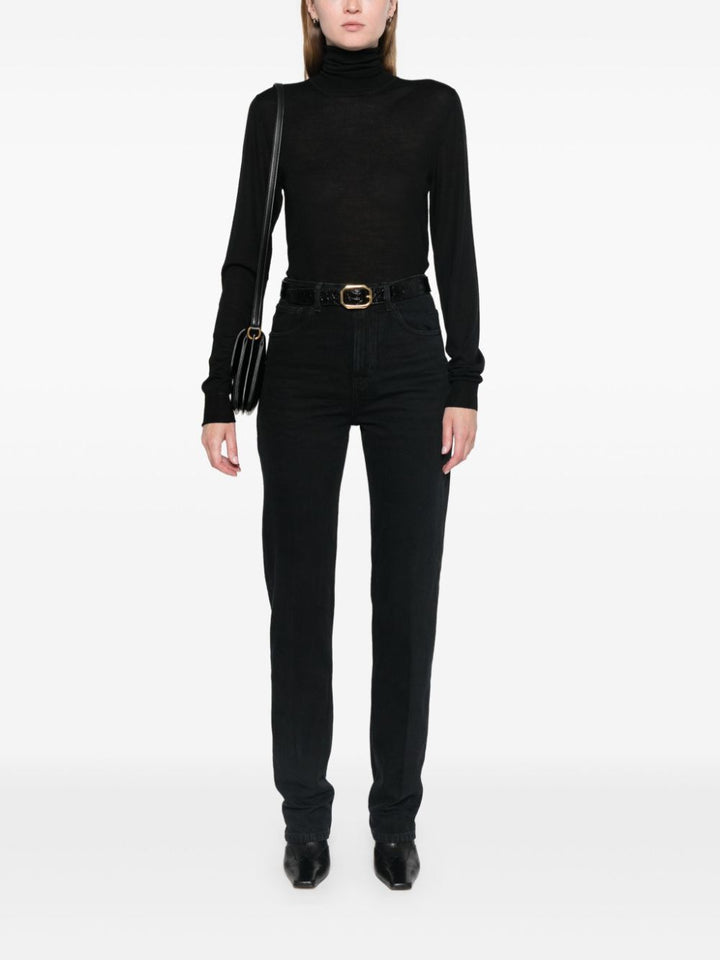 Saint Laurent Women Cassandre Wool Turtleneck Sweater