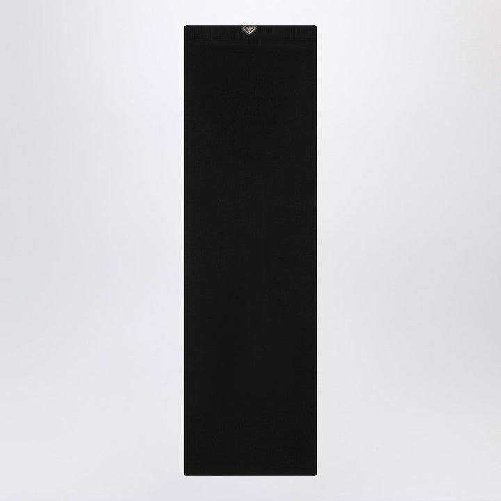 Prada Black Ribbed Jersey Skirt Women