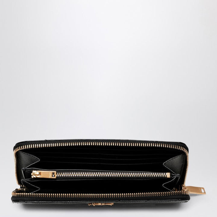 Saint Laurent Black Cassandre Zip-Around Wallet Women