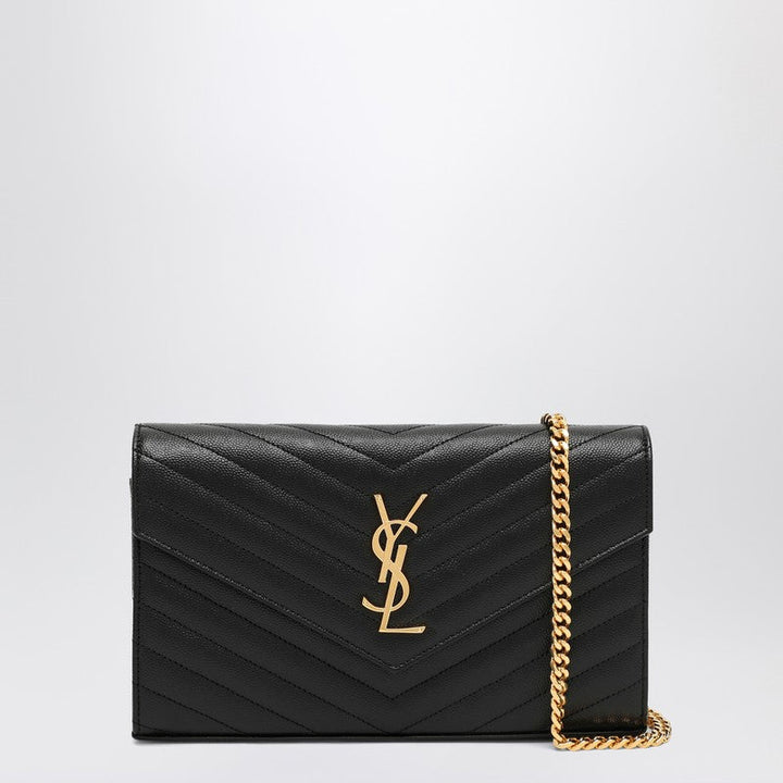 Saint Laurent Black Cassandre Chain Clutch Bag Women