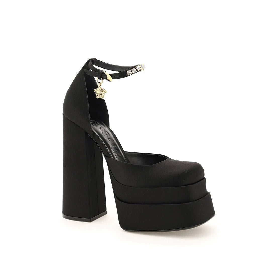 Versace Silk Satin Platform Pumps Women