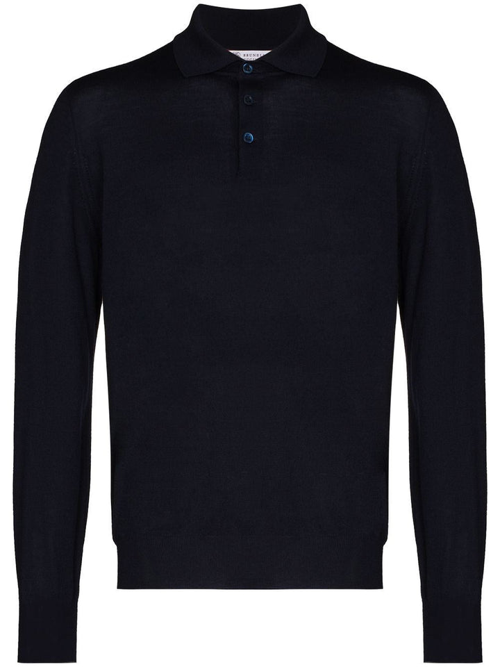 Brunello Cucinelli Men Polo-Style Lightweight Sweater