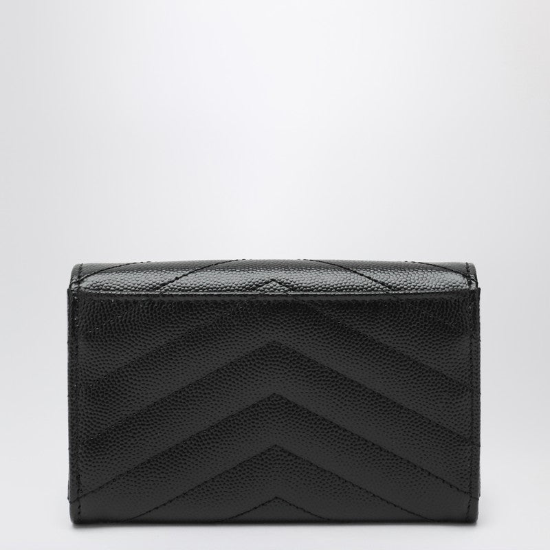 Saint Laurent Black Monogram Envelope Small Wallet Women