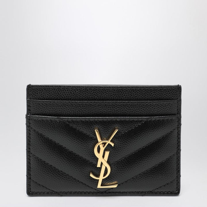 Saint Laurent Black Monogram Credit Card Holder Women